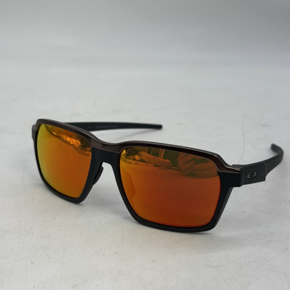 Oakley PARLAY Matte Black POLARIZED Galaxy Ruby Mirror Lens Sunglass 4143-1158